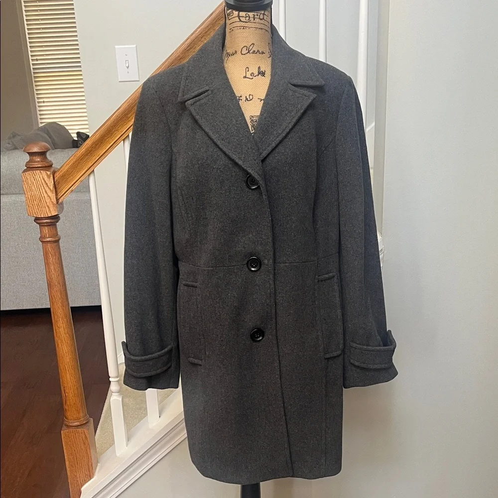 EUC Style & Co. Gray Trench Coat (L) - Picture 1 of 10